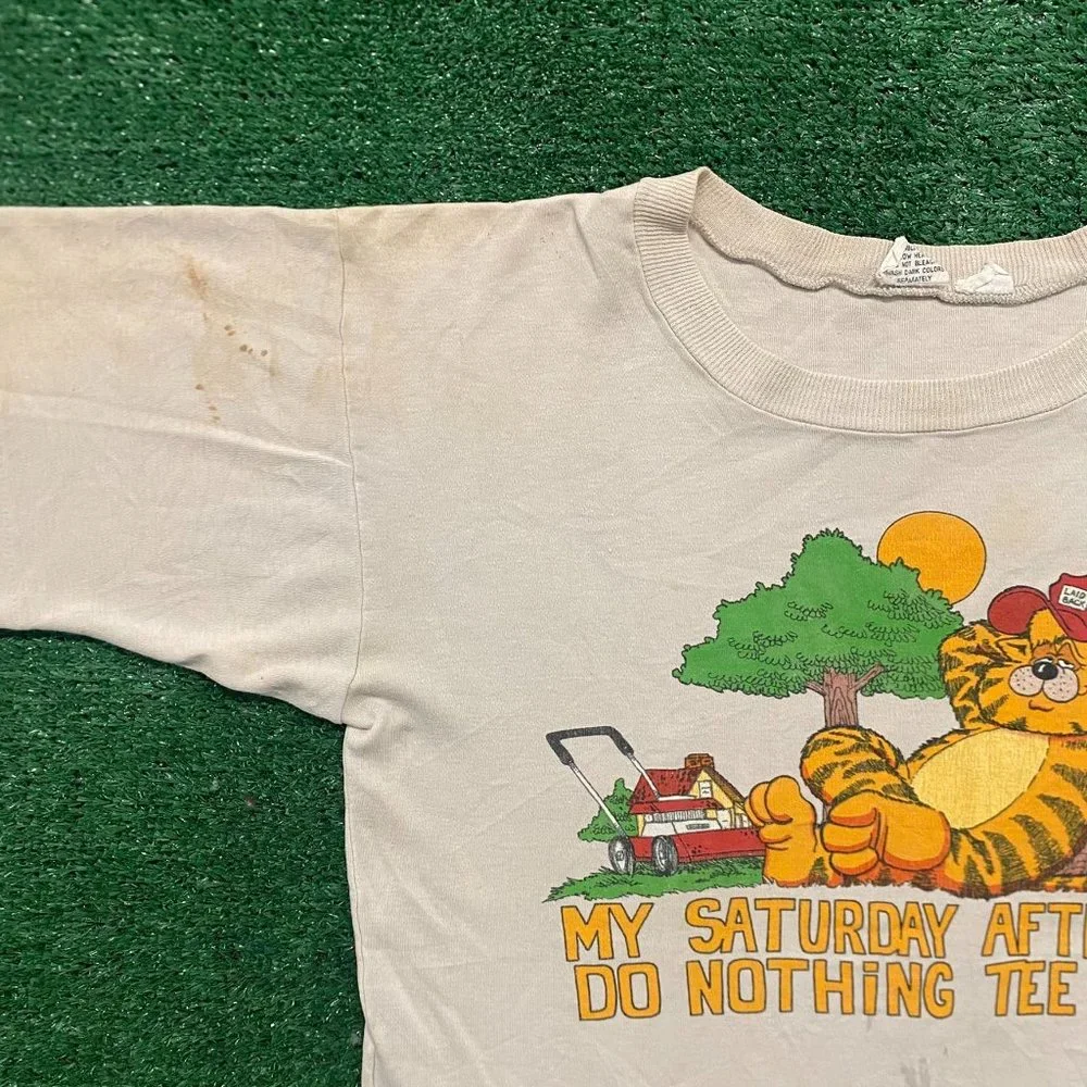 Vintage 80s Funny Comic Quote Humor Slogan Single Stitch Tee - Picture 2 of 7